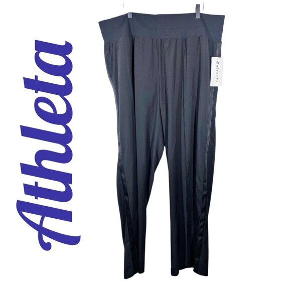 NWT ATHLETA NOLITA WIDE LEG PANTS Stretchy Casual Versatile Black, Size 20 - Picture 2 of 12